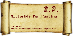 Mitterhöfer Paulina névjegykártya